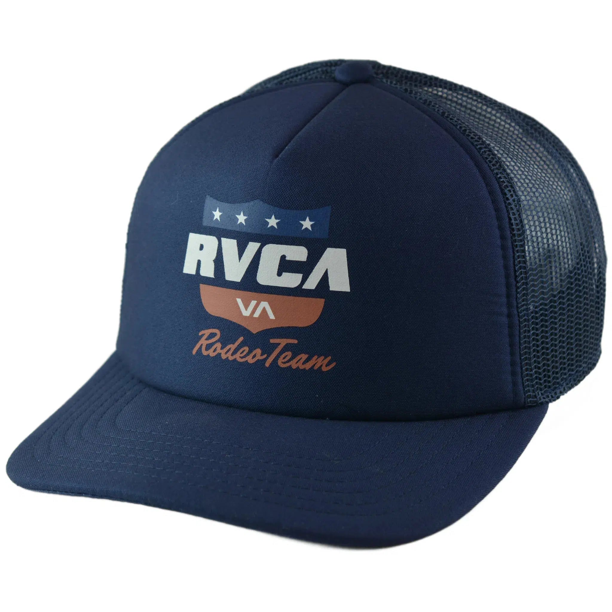 RVCA Rodeo Team Adjustable Navy Blue Trucker Mesh Back Baseball Hat