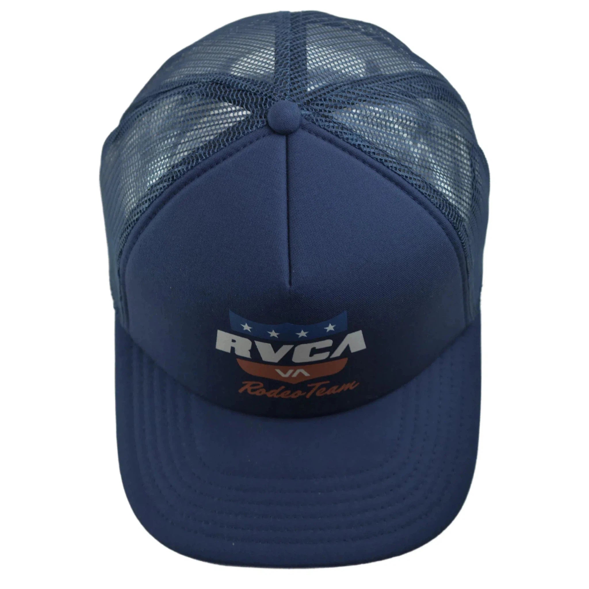 RVCA Rodeo Team Adjustable Navy Blue Trucker Mesh Back Baseball Hat