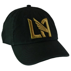 LAFC MLS Soccer Black LAFC Relaxed Fit Strap Back Cap Dad Hat by Fanatics