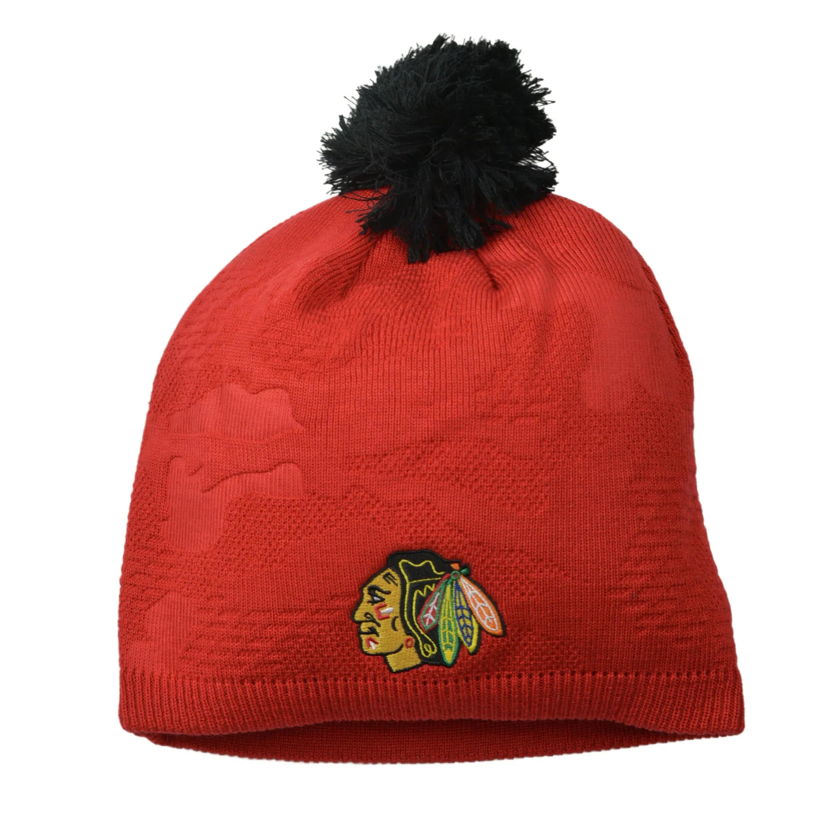 Chicago Blackhawks Women's NHL Pro Team Locker Room Knit Beanie Pom Winter Hat