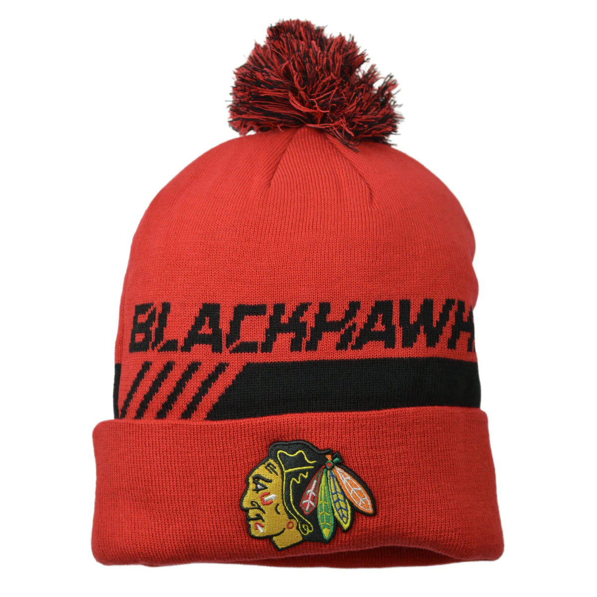 Chicago Blackhawks NHL Pro Team Locker Room Knit Beanie Winter Hat with Pom