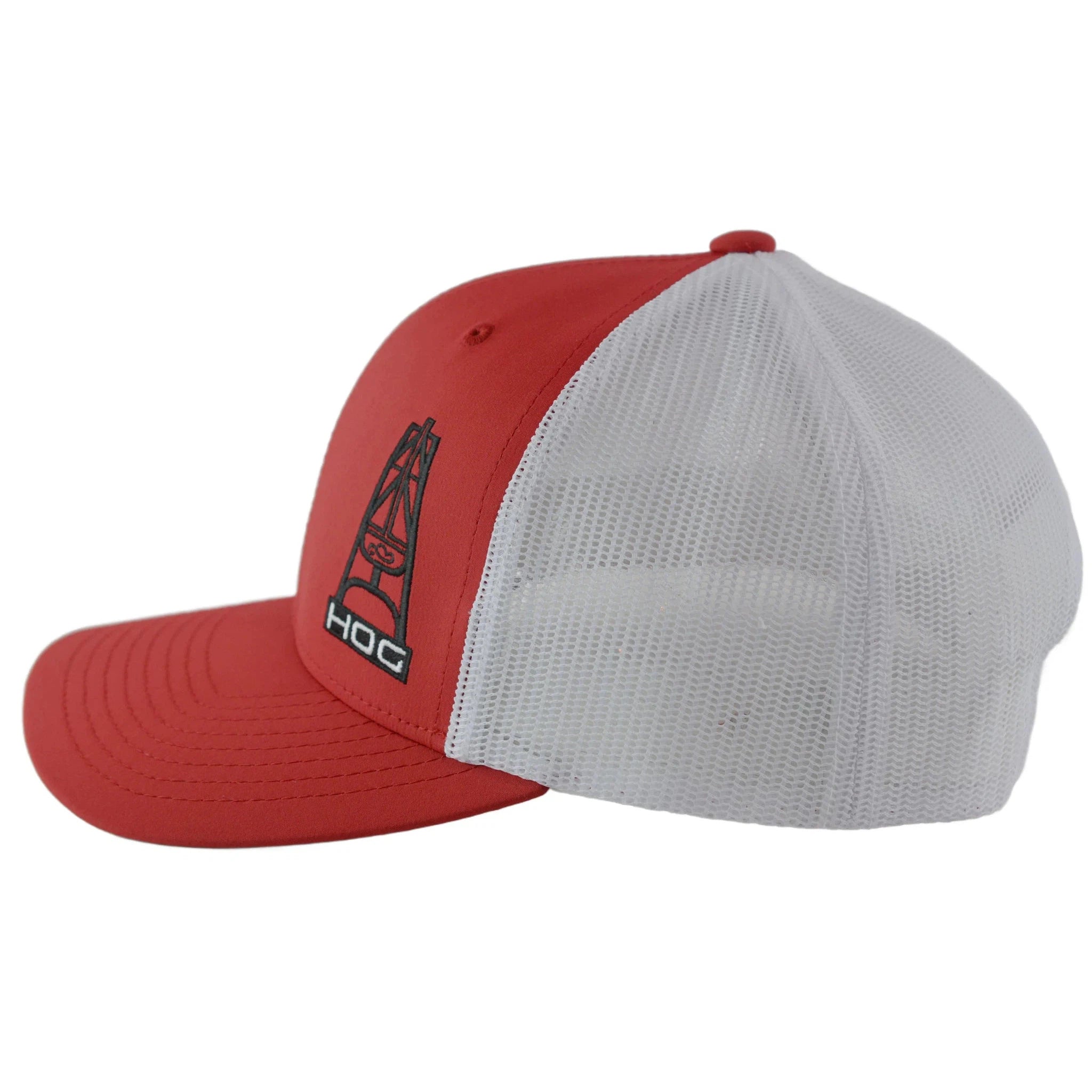 Hooey Hog Red & White Adjustable Trucker Style Mesh back Snapback Cap Hat