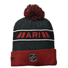 Arizona Coyotes NHL Pro Locker Room Cuffed Knit Beanie, Winter Hat with Pom by Fanatics