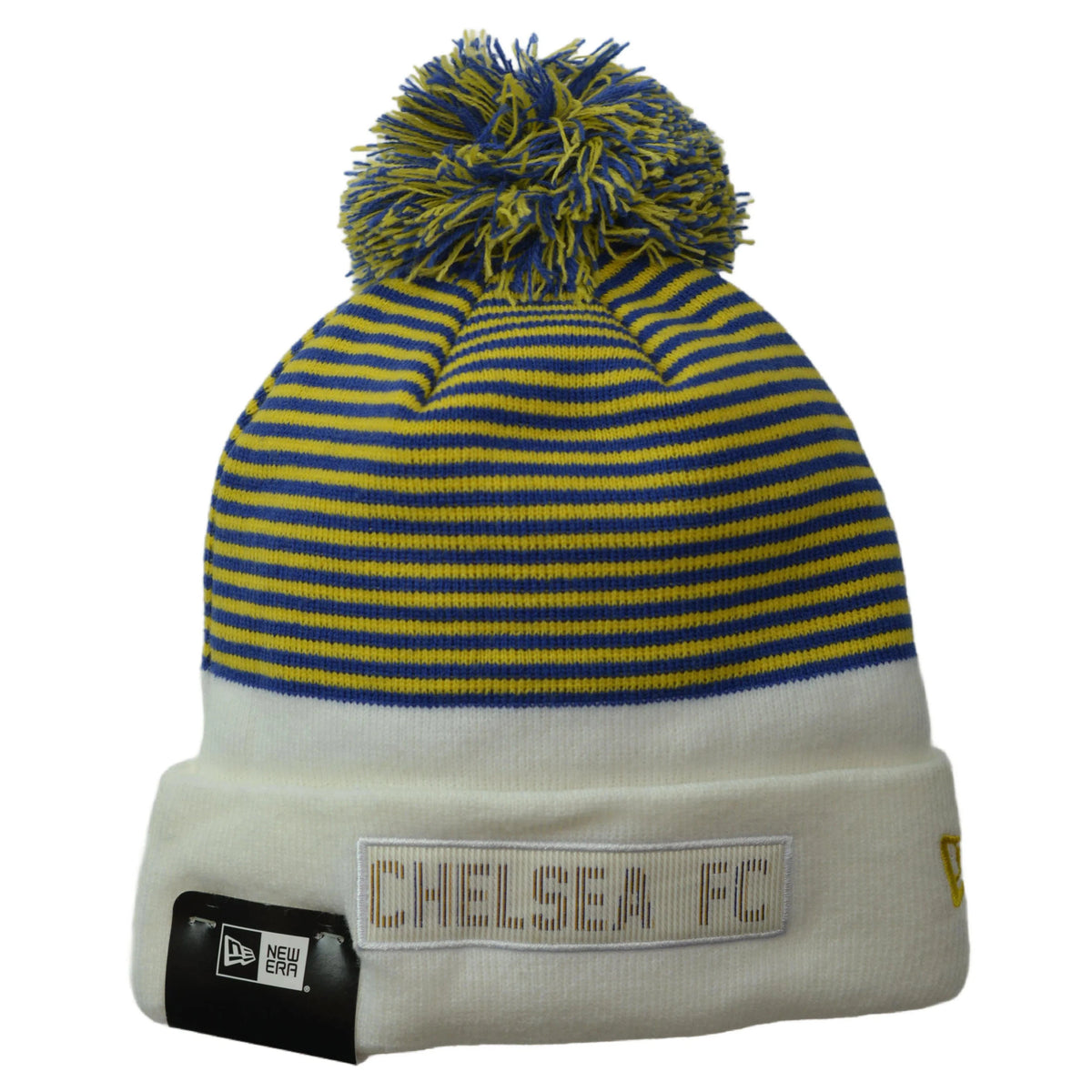 Chelsea FC New Era Striped Knit Pom Beanie Soccer Winter Hat