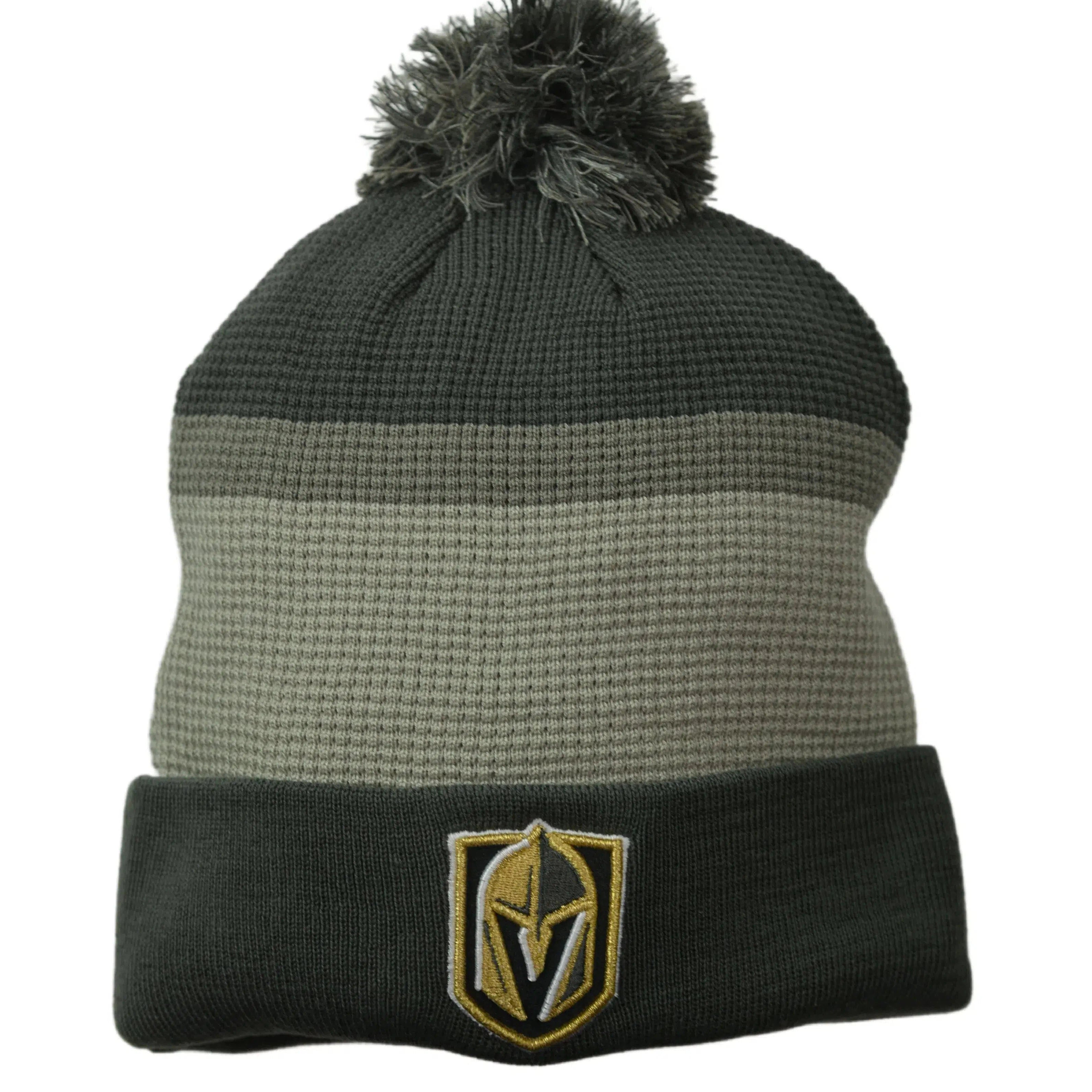 Vegas Golden Knights NHL Home Ice Knit Gray Beanie Winter Hat with Pom