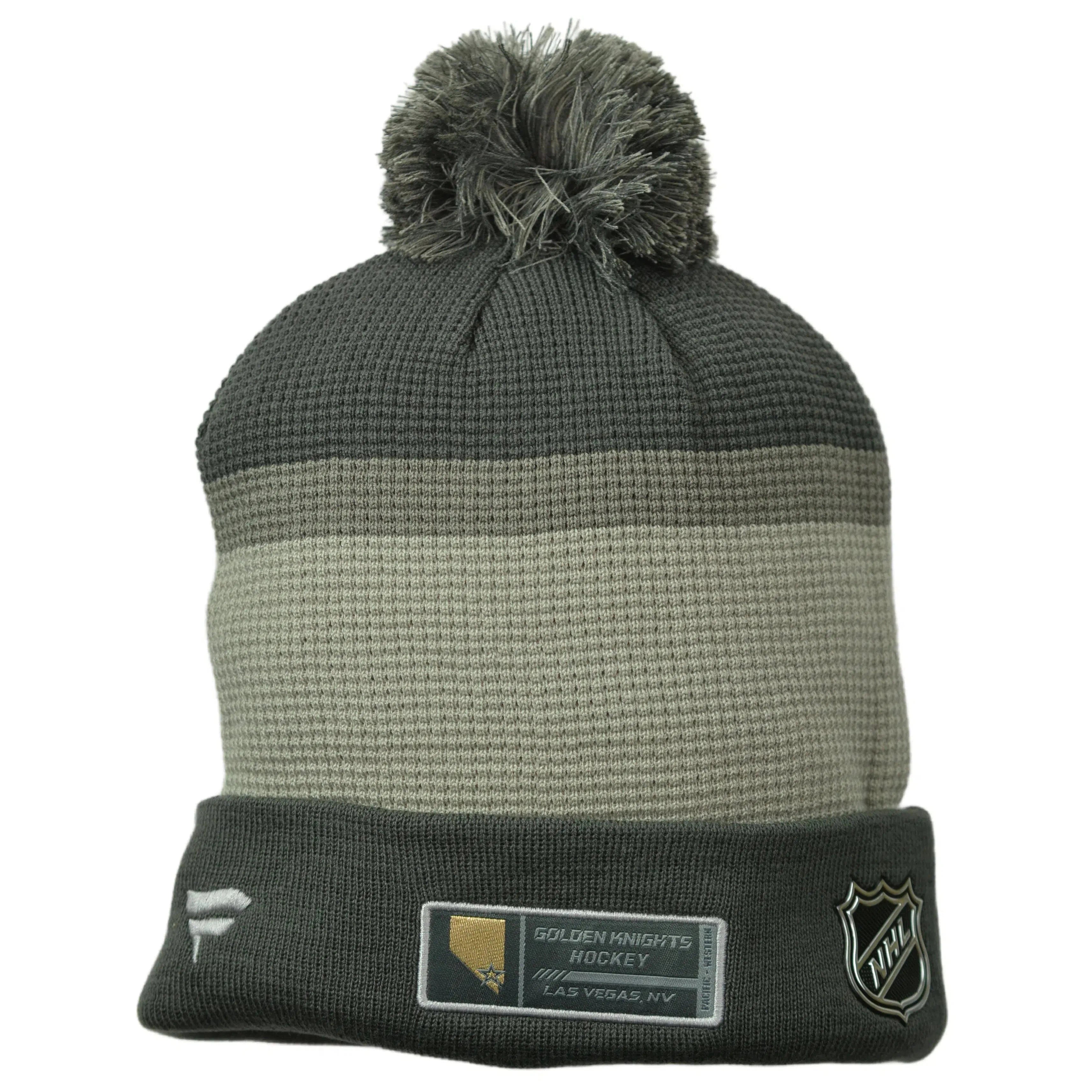 Vegas Golden Knights NHL Home Ice Knit Gray Beanie Winter Hat with Pom