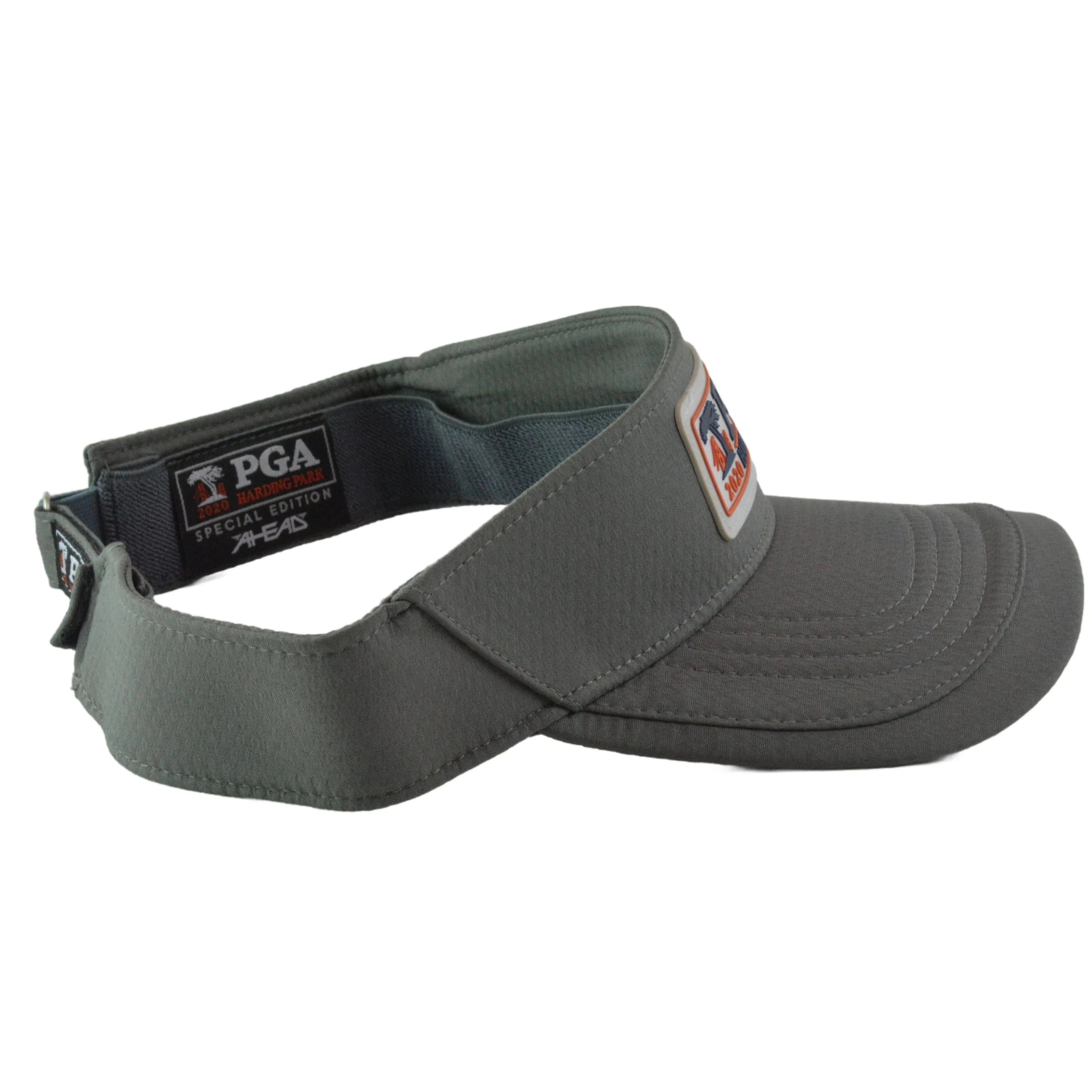 PGA Harding Park Hi Performance Gray Golf Adjustable Sun Visor by Ahead