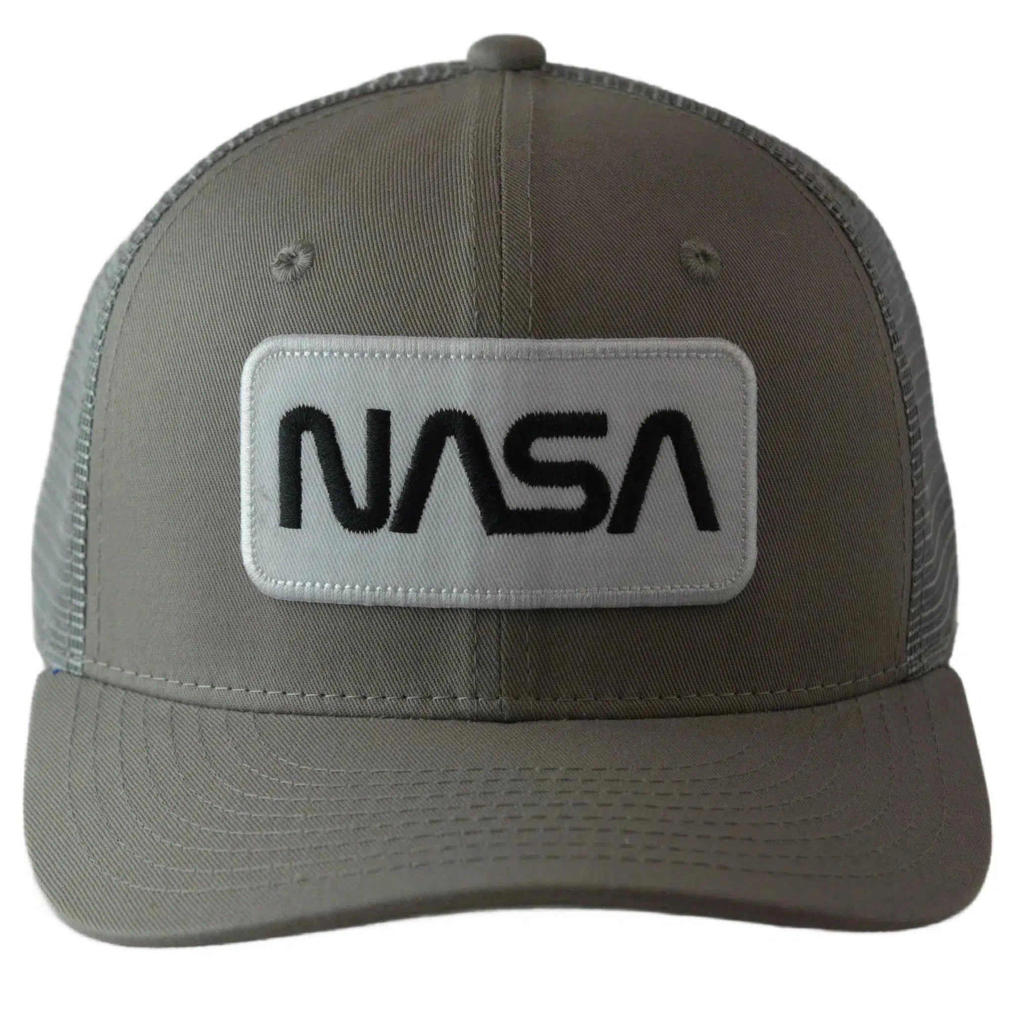 NASA Adjustable Mesh Back Snapback Cap Men's Gray Trucker Hat by Rapid Dominance