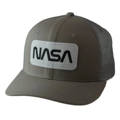 NASA Adjustable Mesh Back Snapback Cap Men's Gray Trucker Hat by Rapid Dominance