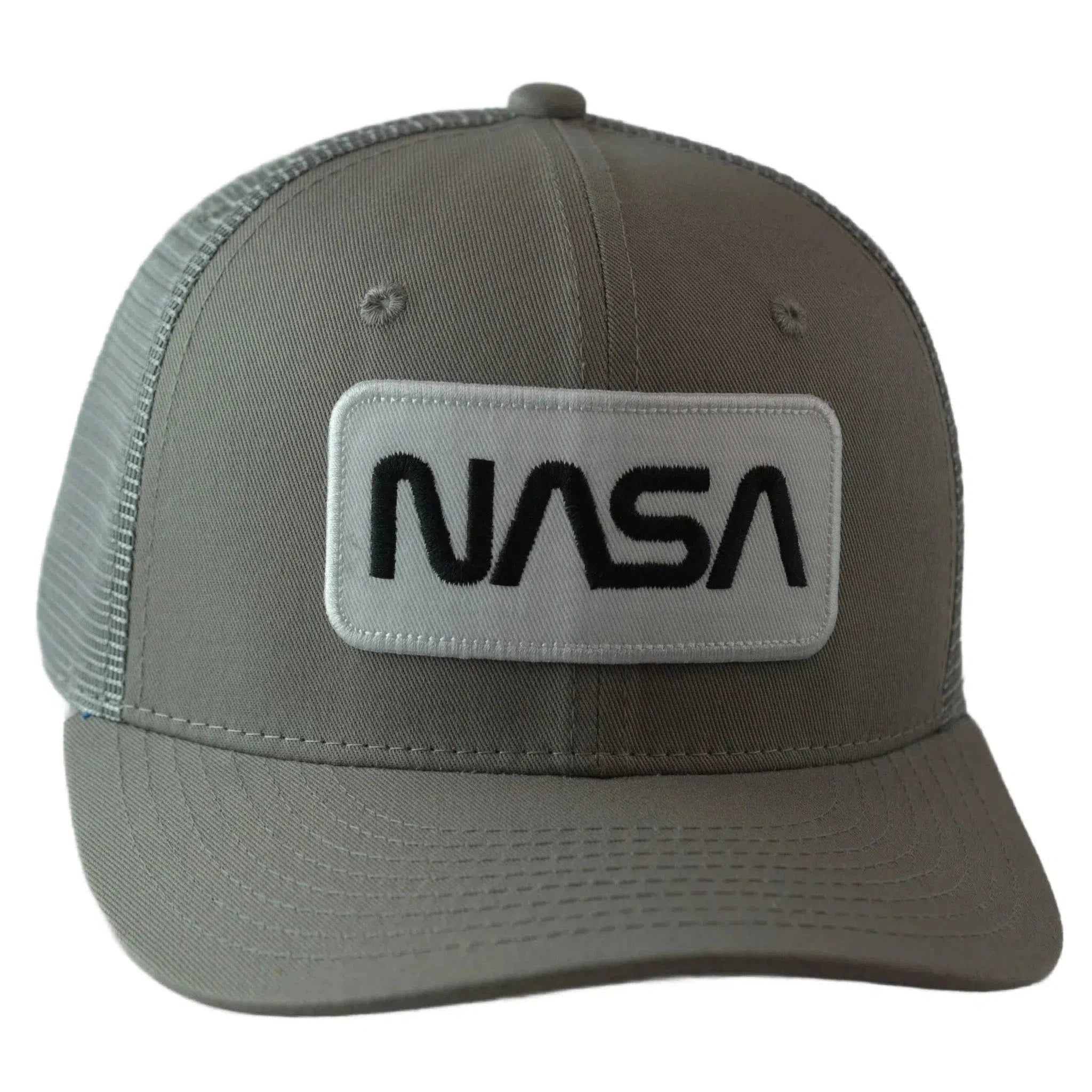 NASA Adjustable Mesh Back Snapback Cap Men's Gray Trucker Hat by Rapid Dominance