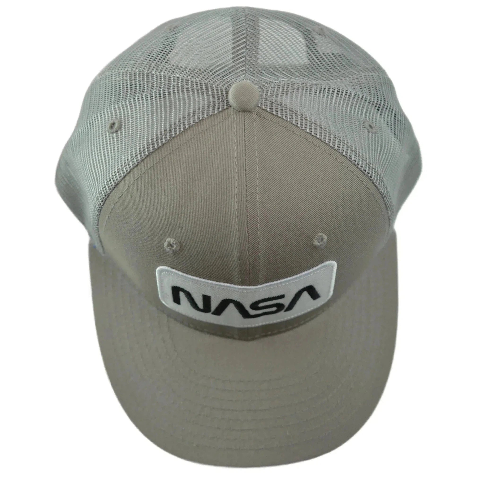 NASA Adjustable Mesh Back Snapback Cap Men's Gray Trucker Hat by Rapid Dominance