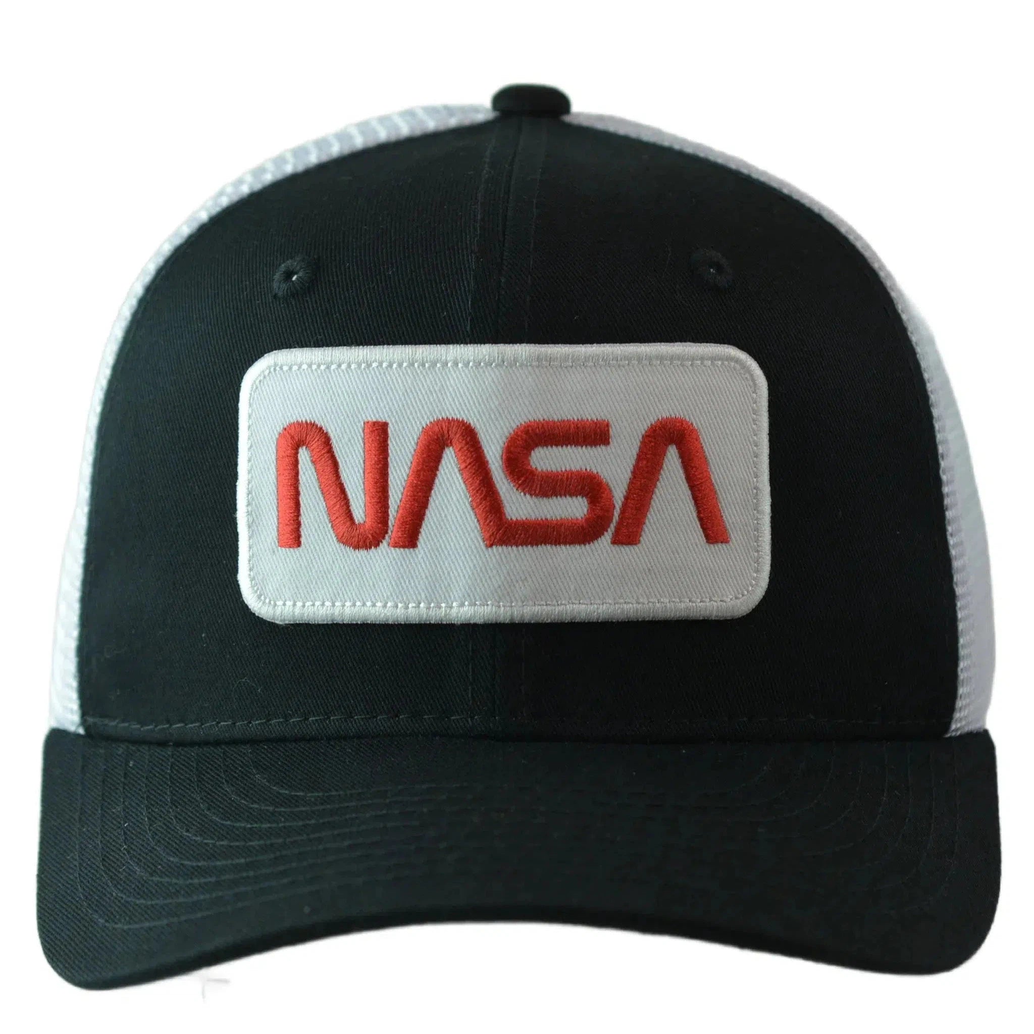 NASA Two Tone Adjustable Mesh Back Snapback Men's Black & White Hat by Rapid Dominance