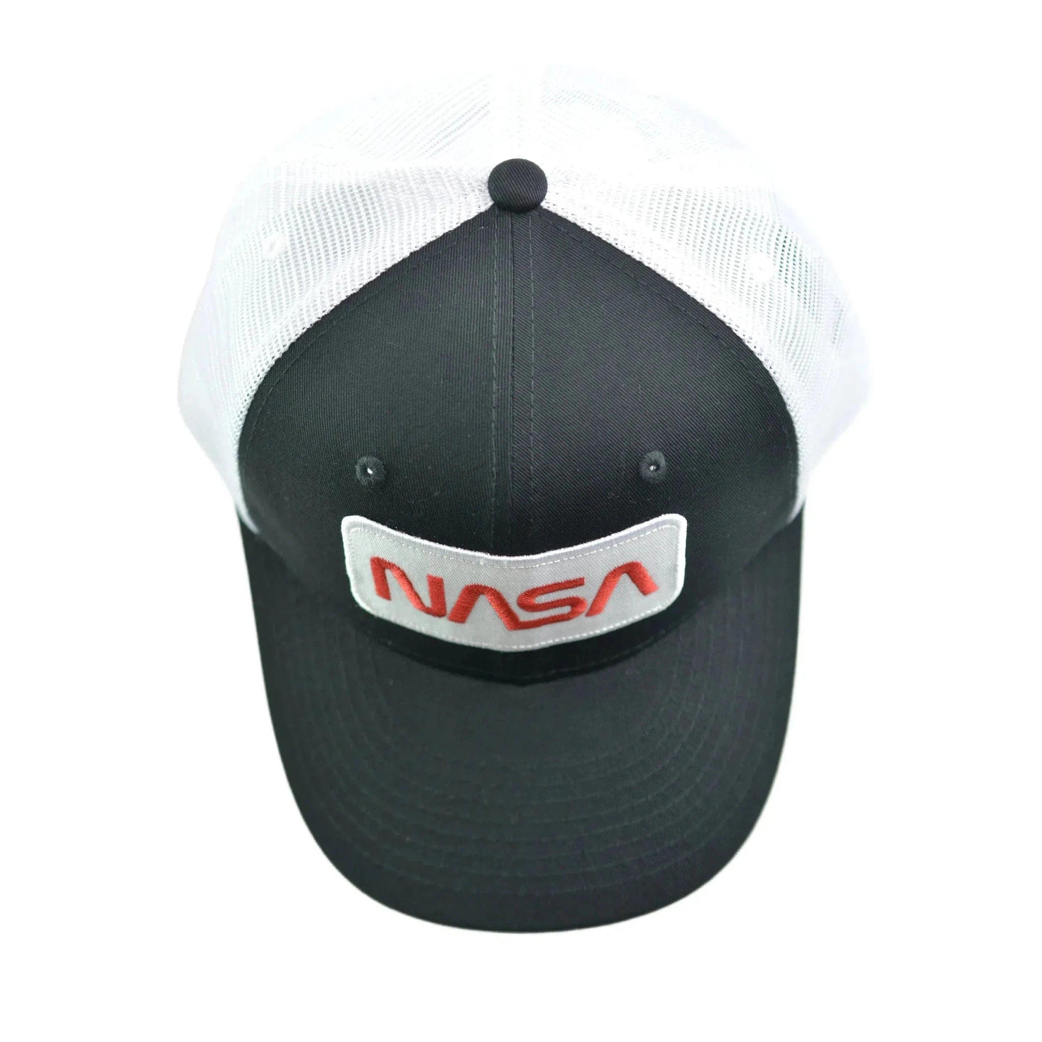 NASA Two Tone Adjustable Mesh Back Snapback Men's Black & White Hat by Rapid Dominance