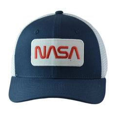 NASA Two Tone Adjustable Mesh Back Snapback Men's Navy Blue & White Hat by Rapid Dominance