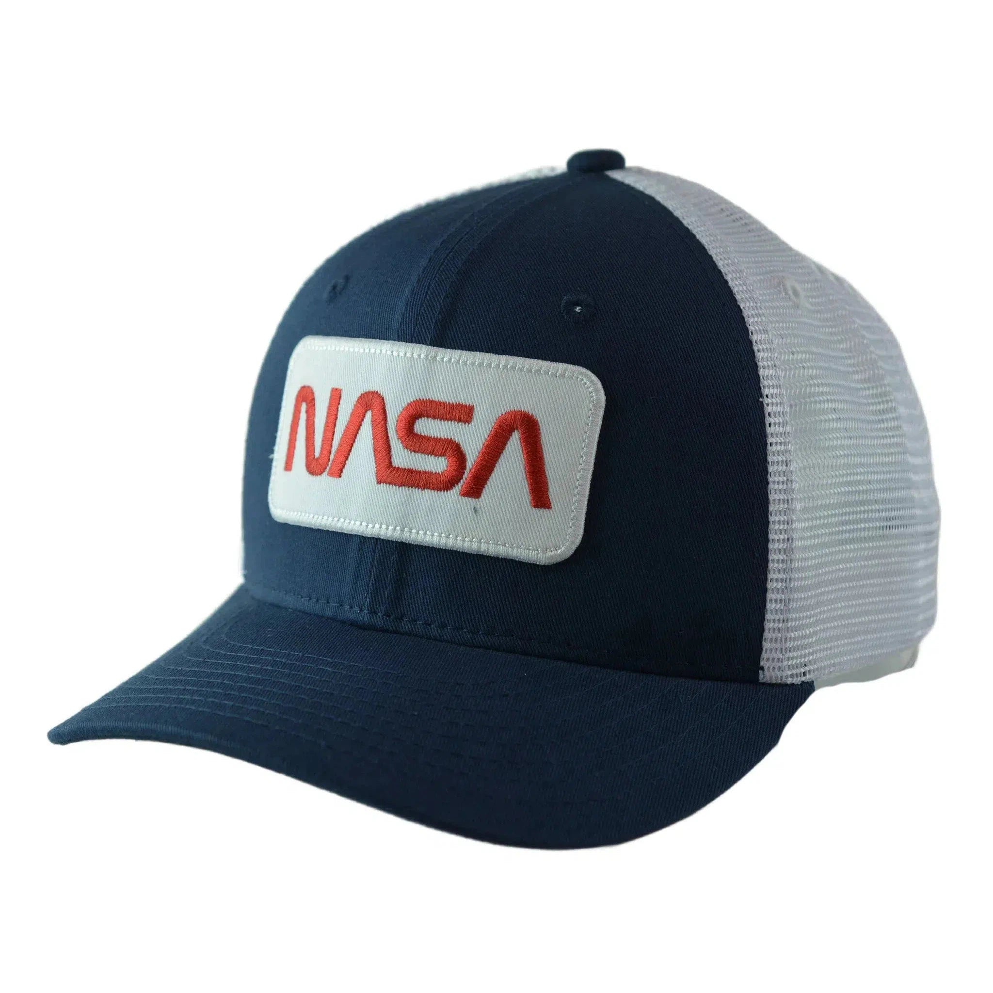 NASA Two Tone Adjustable Mesh Back Snapback Men's Navy Blue & White Hat by Rapid Dominance