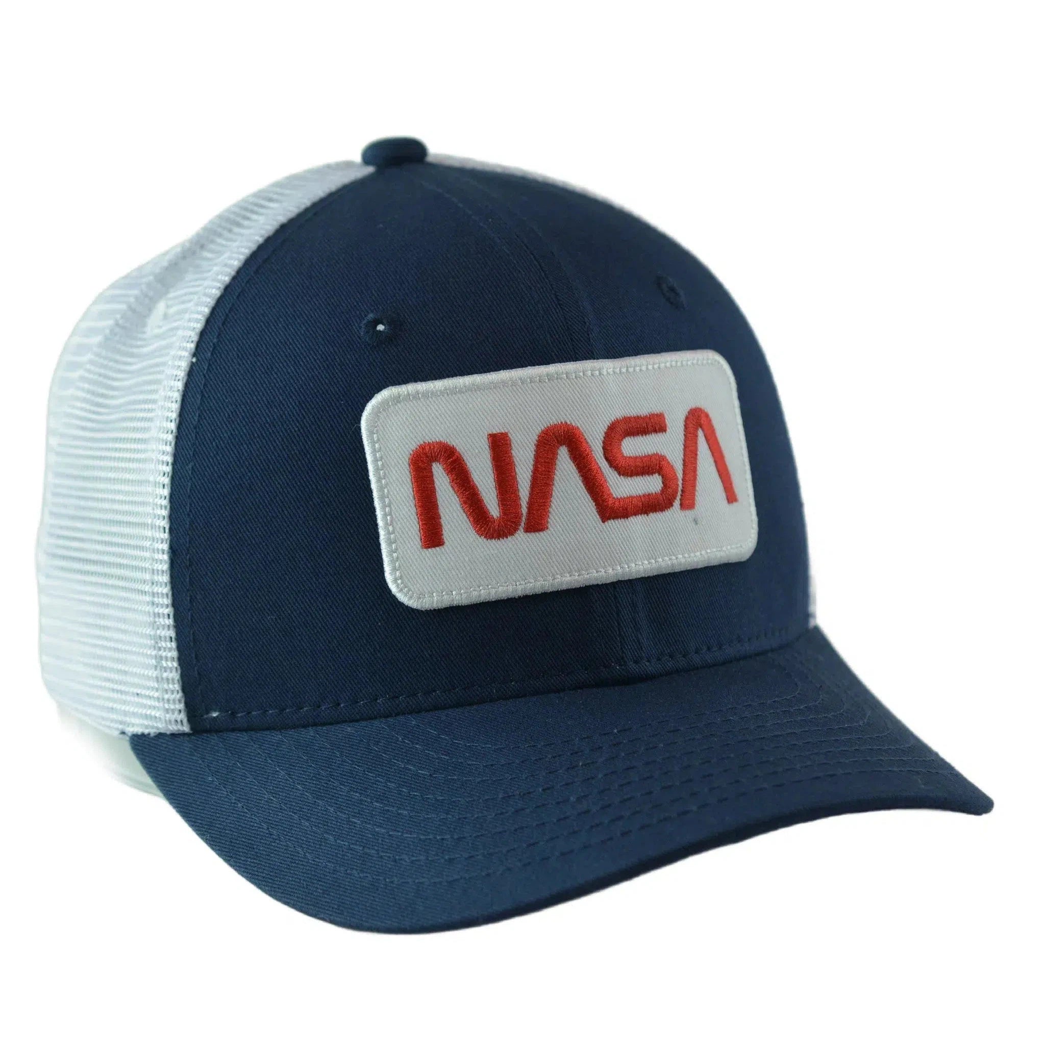 NASA Two Tone Adjustable Mesh Back Snapback Men's Navy Blue & White Hat by Rapid Dominance