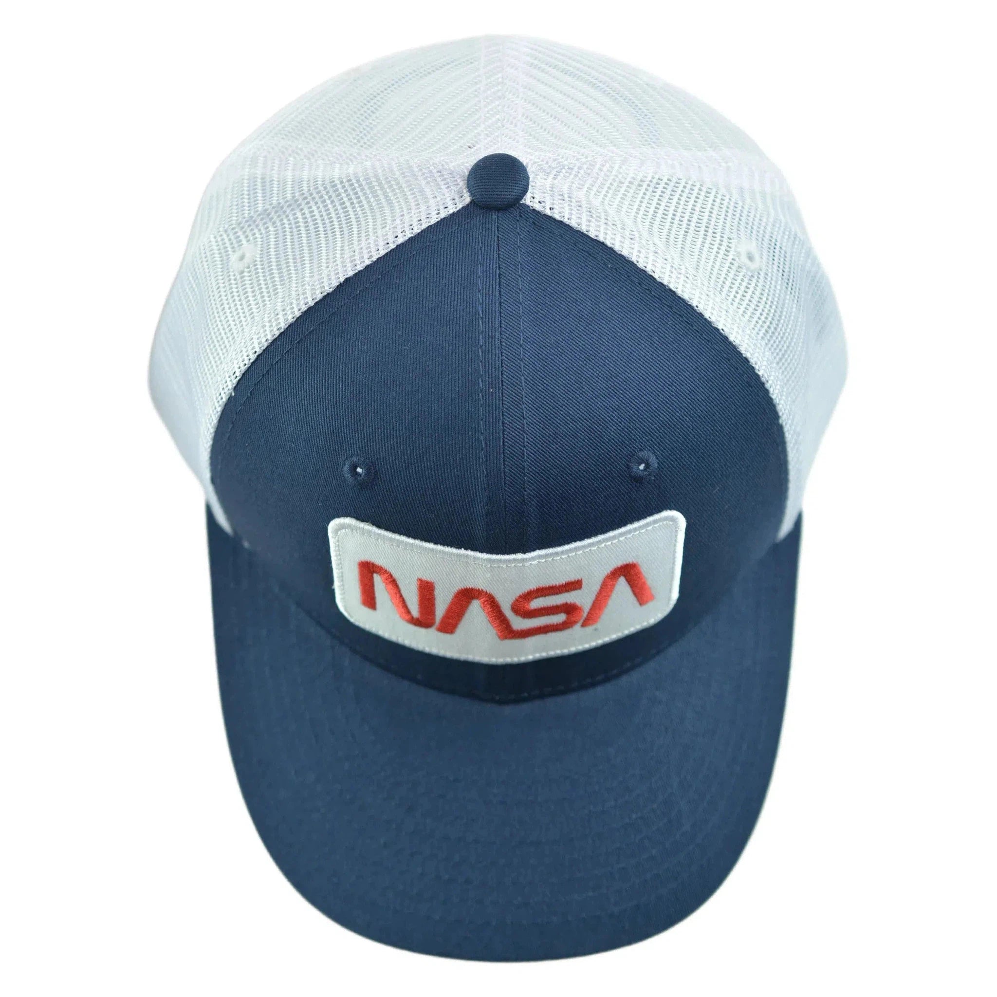 NASA Two Tone Adjustable Mesh Back Snapback Men's Navy Blue & White Hat by Rapid Dominance