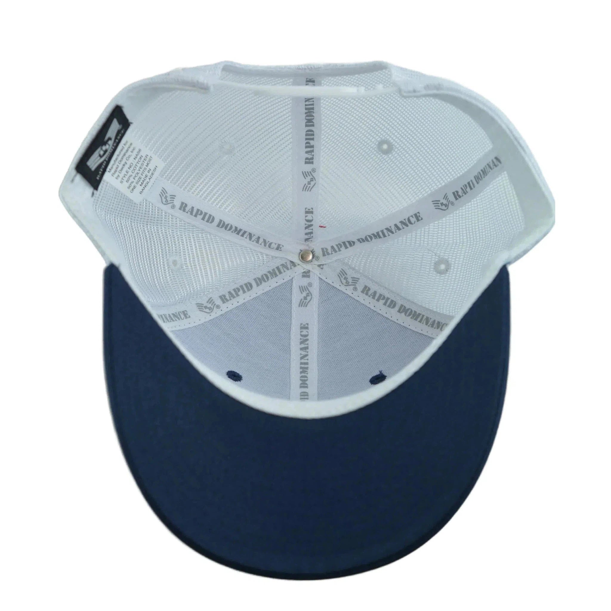 NASA Two Tone Adjustable Mesh Back Snapback Men's Navy Blue & White Hat by Rapid Dominance