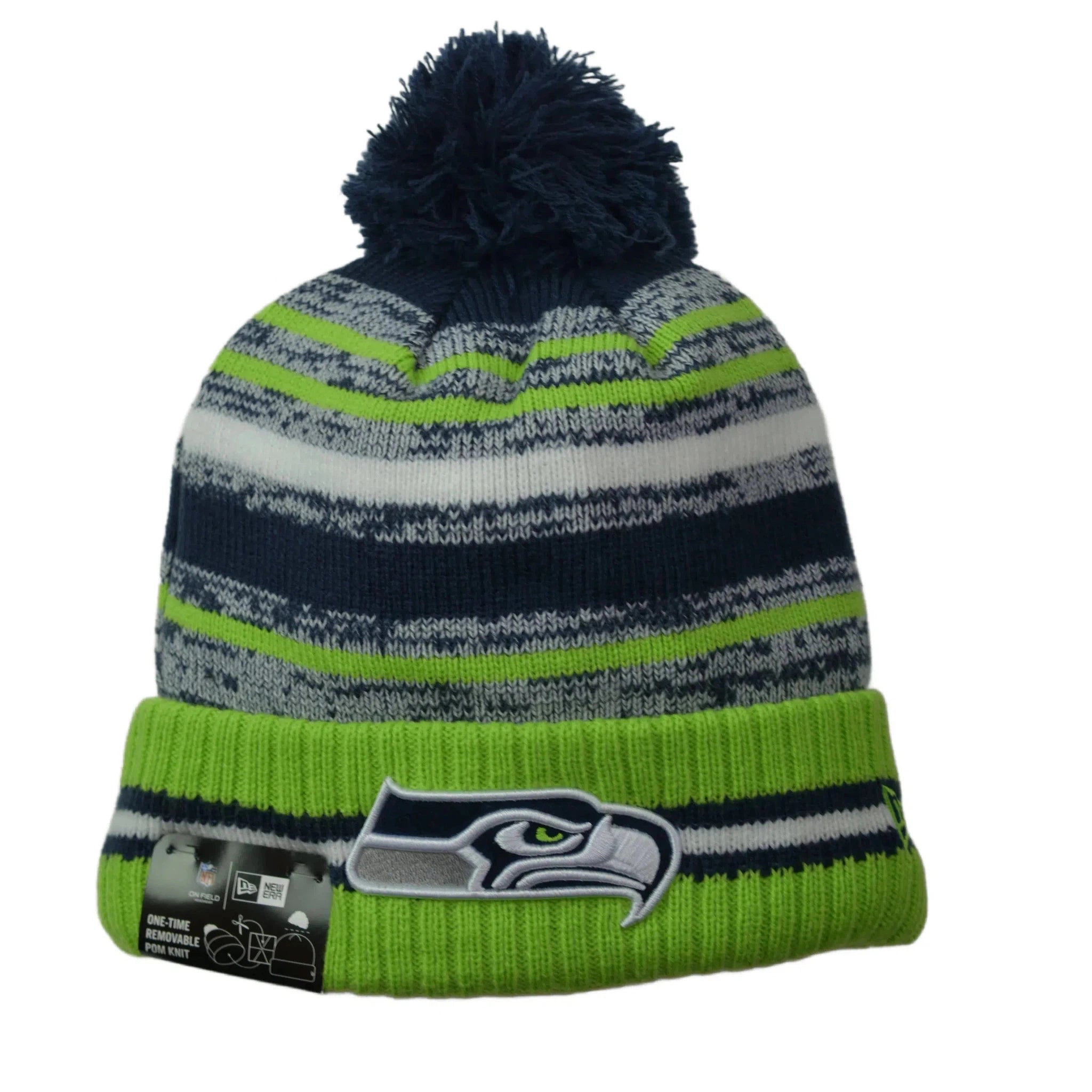 Seattle Seahawks New Era NFL Sport Knit Cuffed Winter Hat with Pom