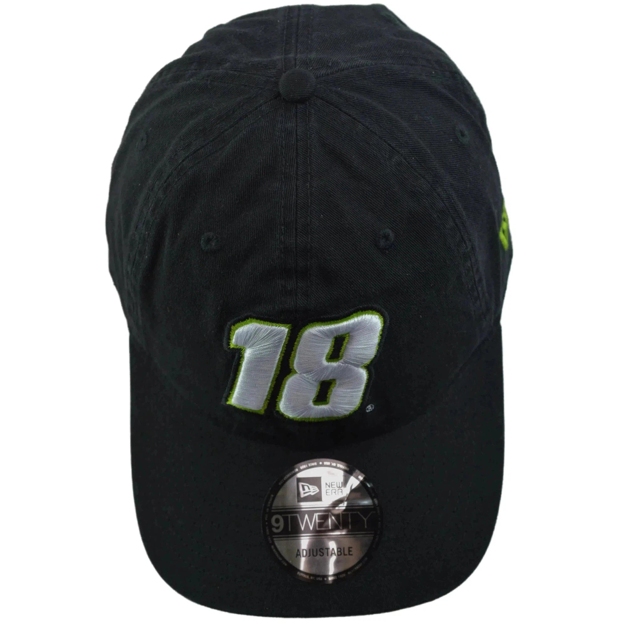 Kyle Busch #18 New Era NASCAR Driver 9TWENTY Black & Neon Strapback Adjustable Hat