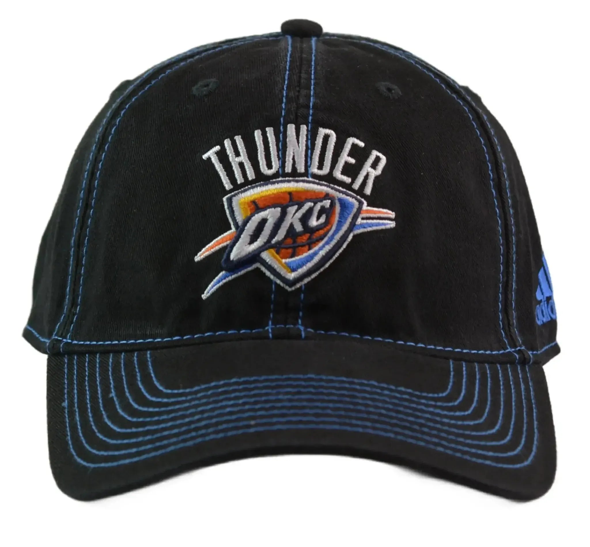 Oklahoma City Thunder Adidas Black Contrast Stitch Adjustable Hat