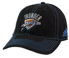 Oklahoma City Thunder Adidas Black Contrast Stitch Adjustable Hat