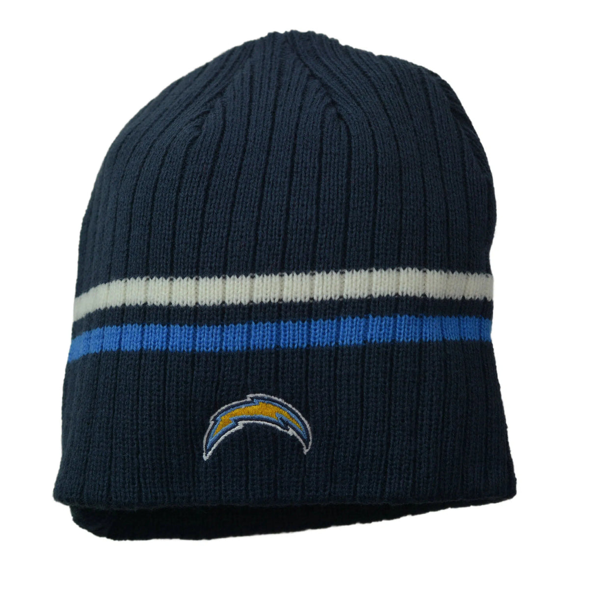 Los Angeles Chargers Reebok NFL Team Colors Cuff-less Striped Beanie Winter Hat