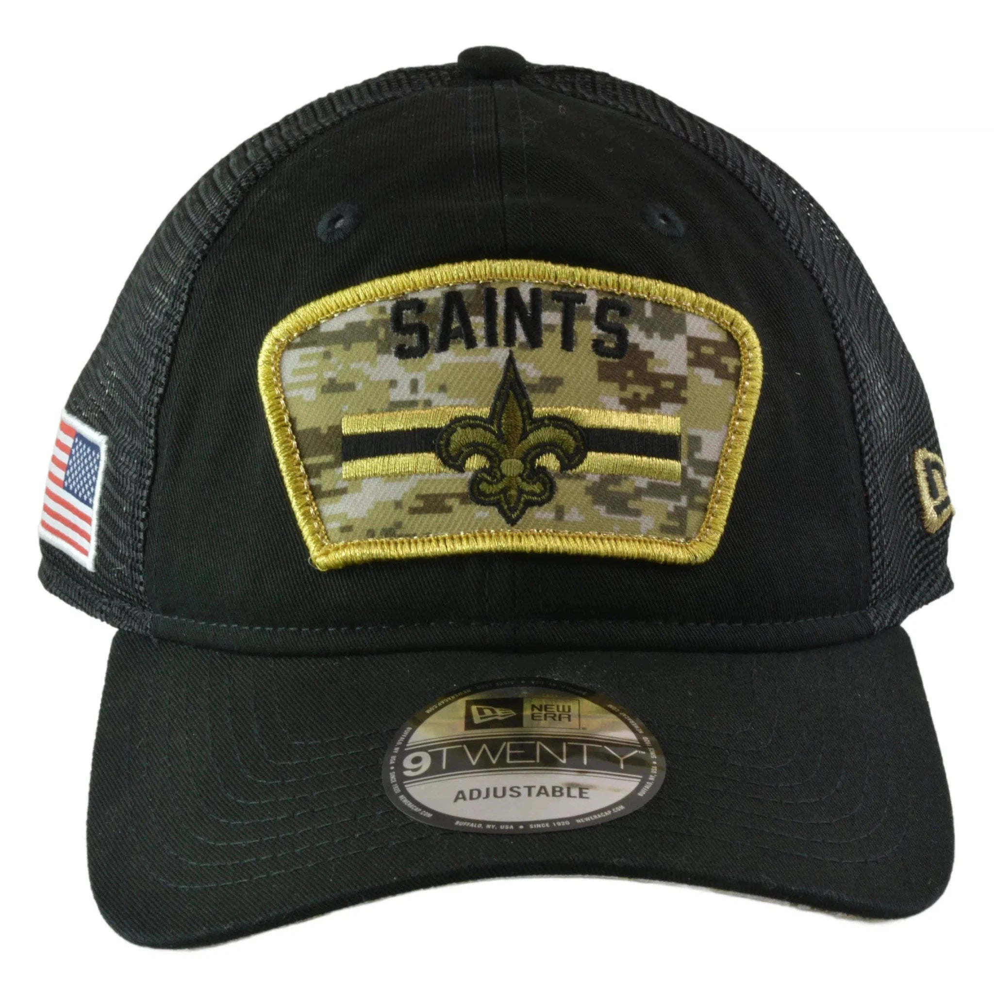 New Orleans Saints New Era 920 Salute To Service Black Mesh Back Adjustable Men's Snapback Hat