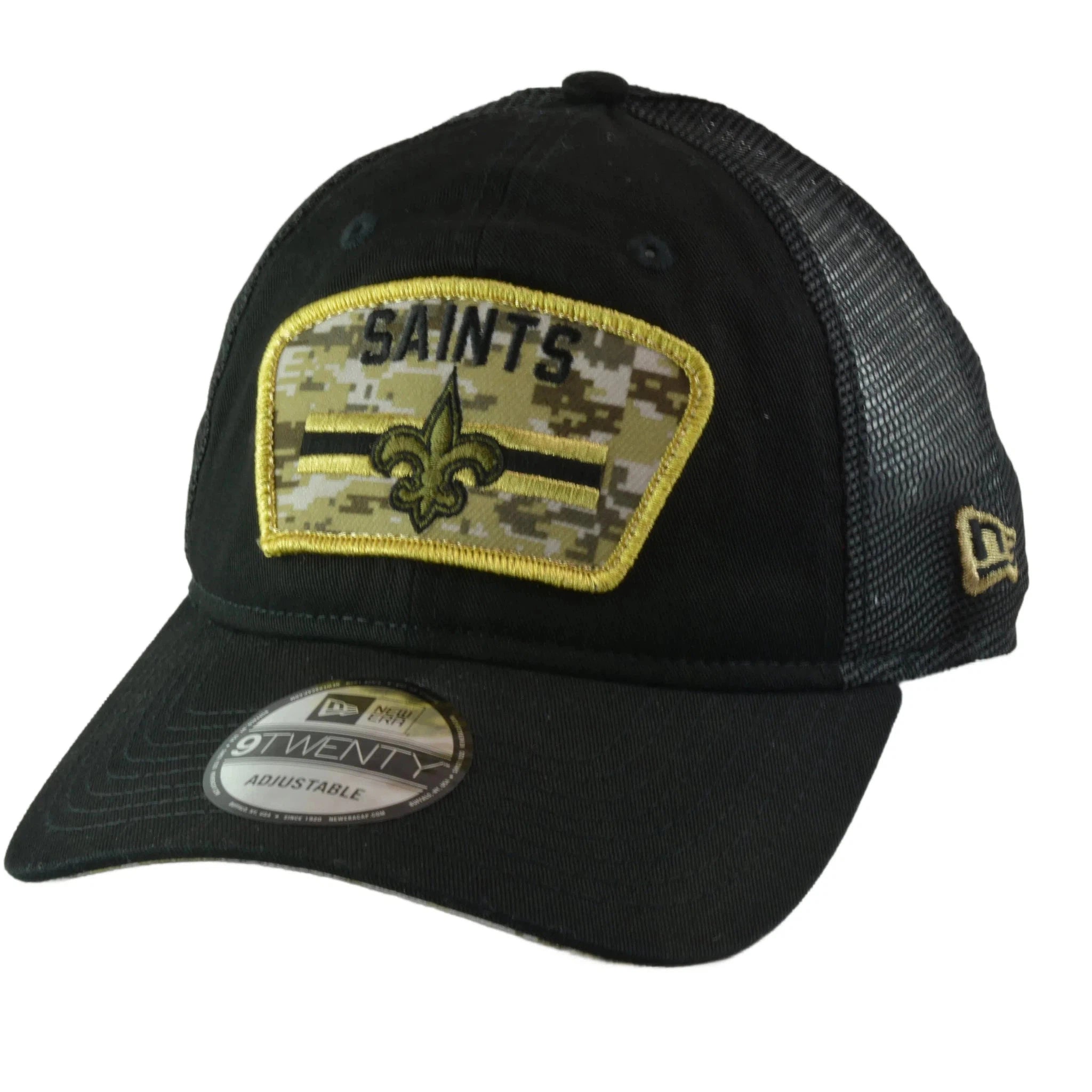 New Orleans Saints New Era 920 Salute To Service Black Mesh Back Adjustable Men's Snapback Hat