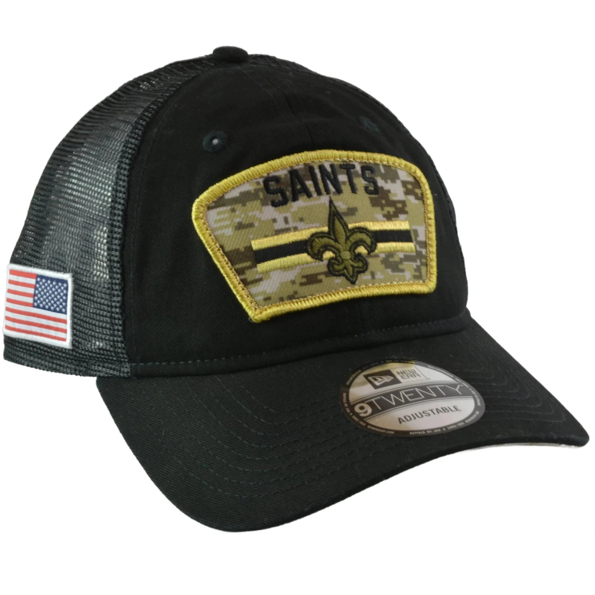 New Orleans Saints New Era 920 Salute To Service Black Mesh Back Adjustable Men's Snapback Hat