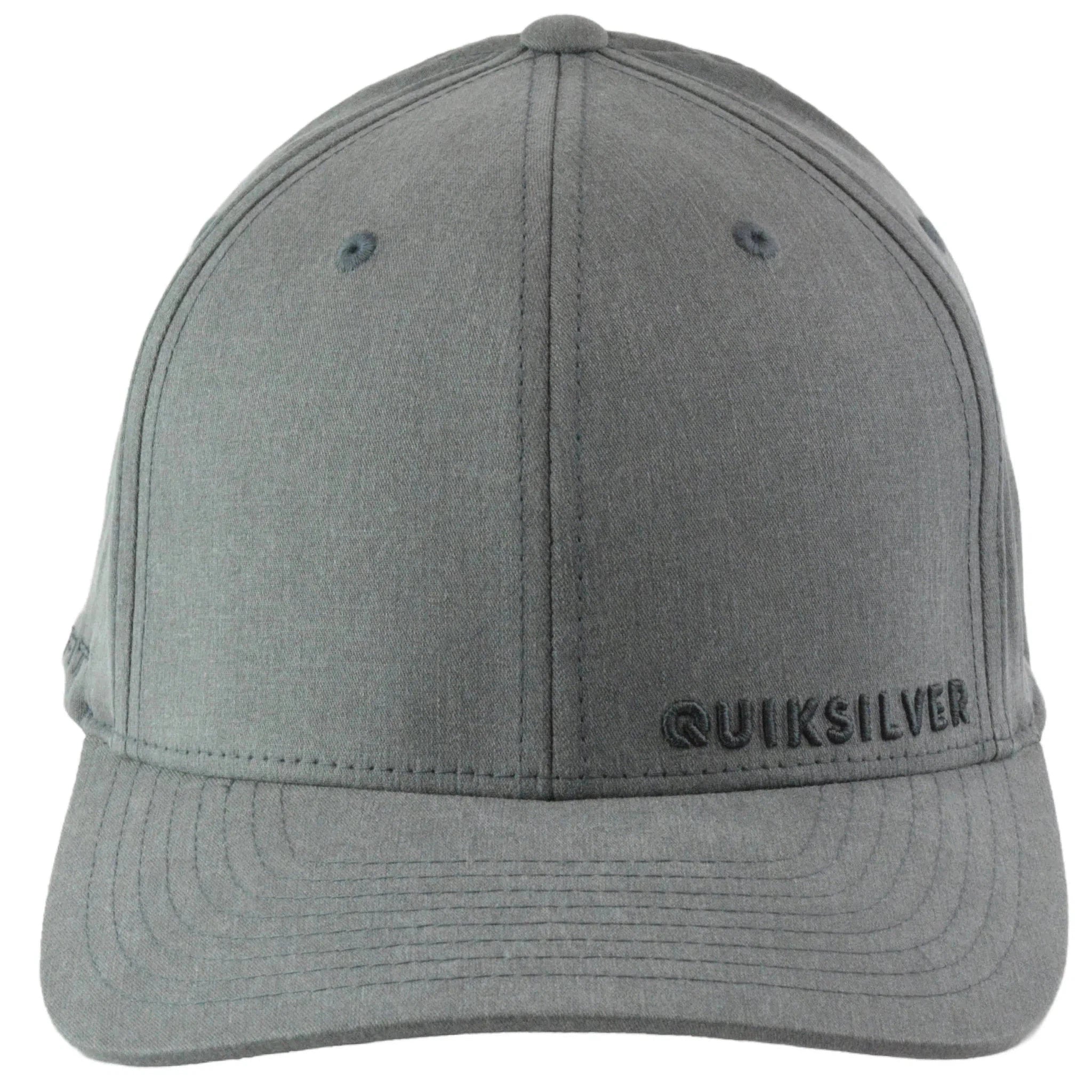 Quiksilver Surf Style Sidestay Logo Charcoal Gray & Black Flex FIt Hat