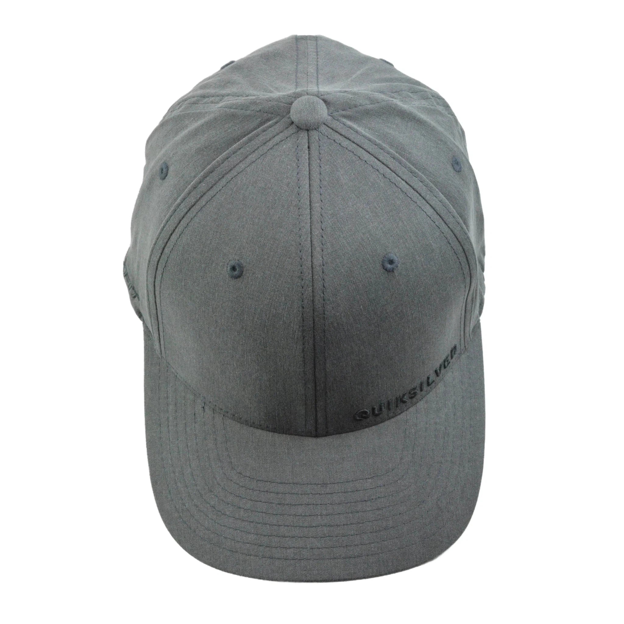 Quiksilver Surf Style Sidestay Logo Charcoal Gray & Black Flex FIt Hat