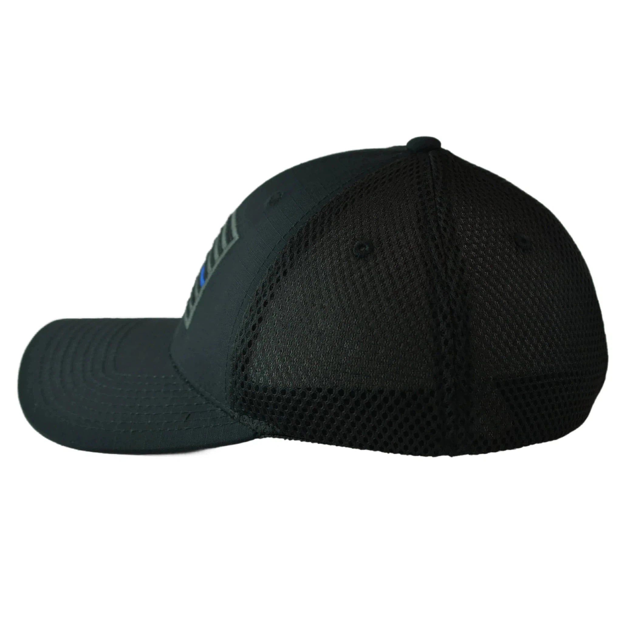 Thin Blue Line Flag FlexFit Airmesh Support Law Enforcement / Police Ripstop Tactical Hat by Rapid Dominance