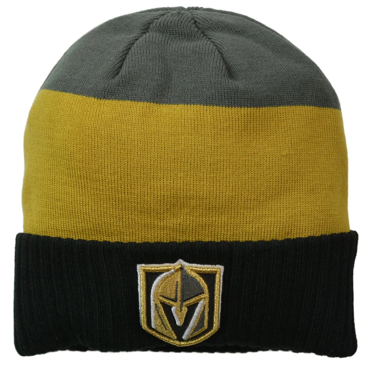 Vegas Golden Knights NHL Striped Cuffed Knit Beanie Winter Watch Cap, Hat