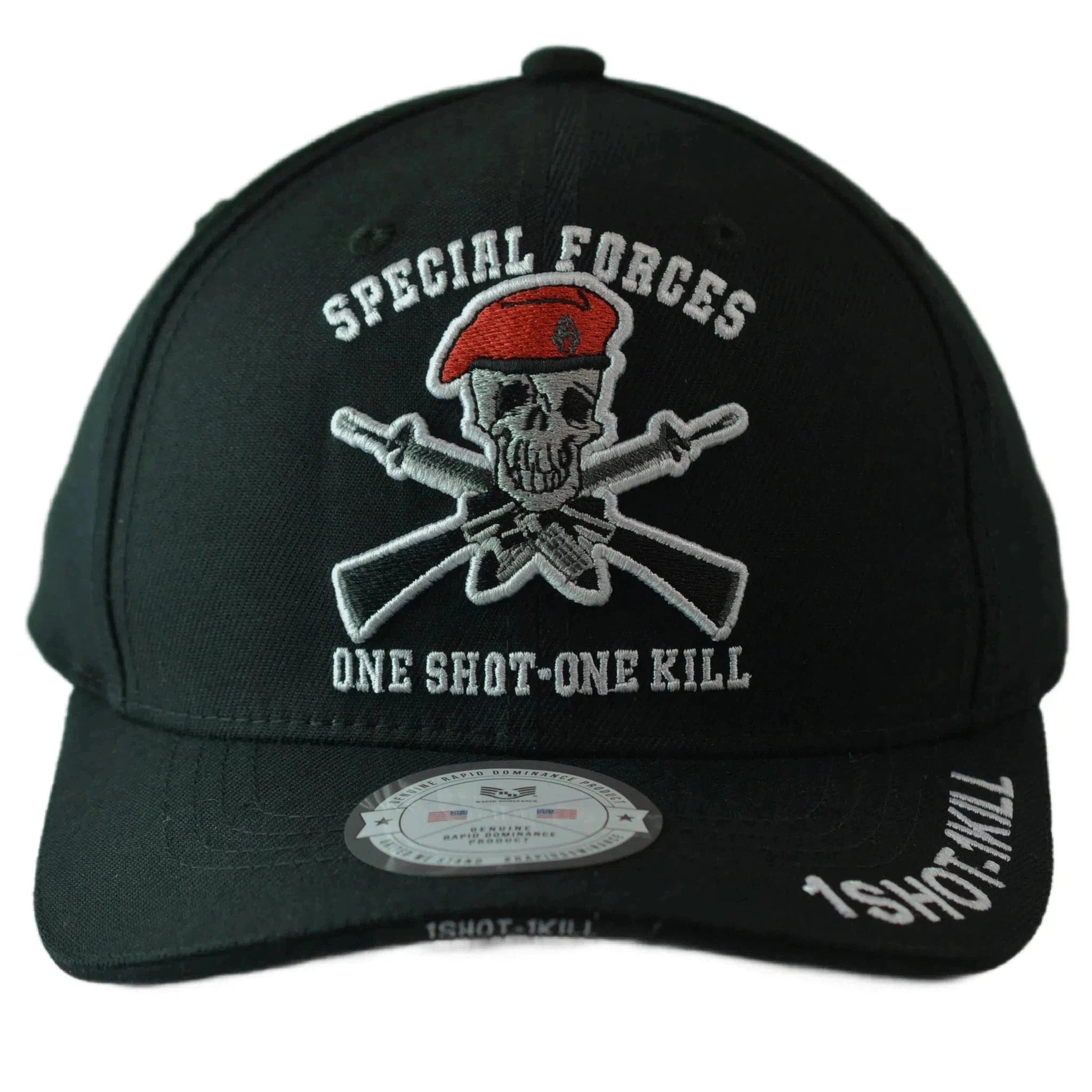 Special Forces Skeleton "One Shot-One Kill" Men's Military Adjustable Hat by Rapid Dominance