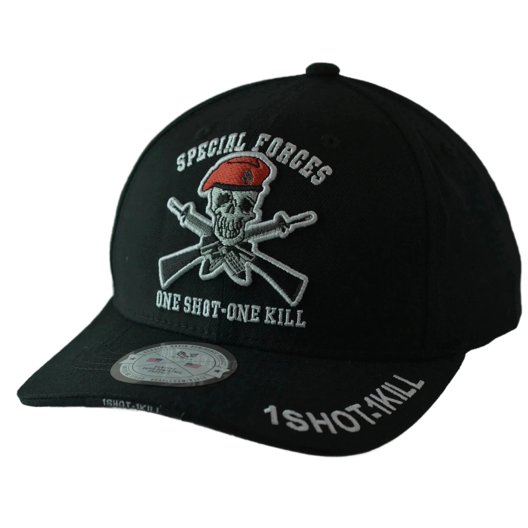 Special Forces Skeleton "One Shot-One Kill" Men's Military Adjustable Hat by Rapid Dominance