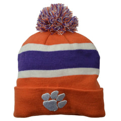 Clemson Tigers Mass Breakaway NCAA Team Logo Knit Pom Beanie Winter Hat