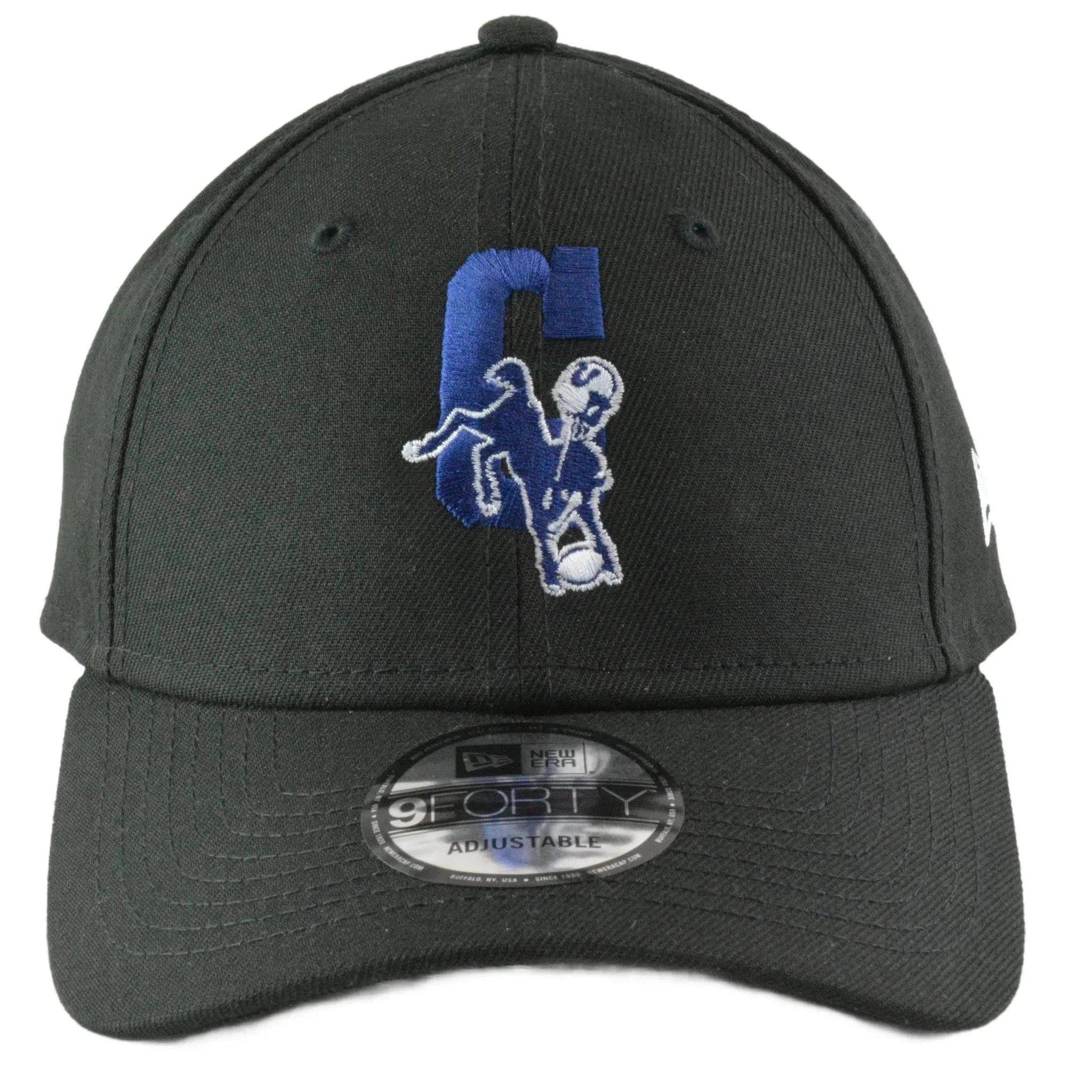 Indianapolis Colts New Era 9FORTY Structured Team Logo Black Adjustable Hat