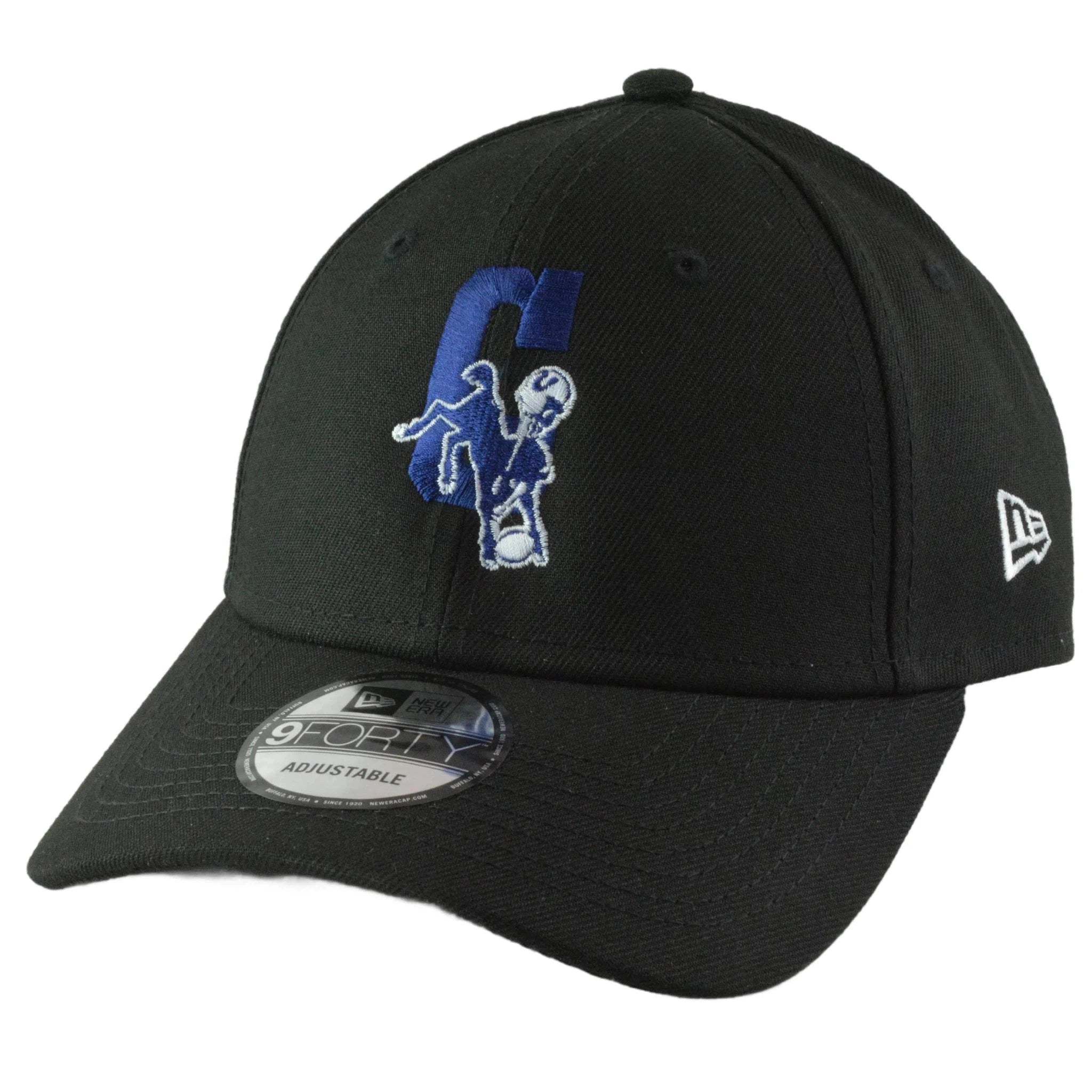 Indianapolis Colts New Era 9FORTY Structured Team Logo Black Adjustable Hat