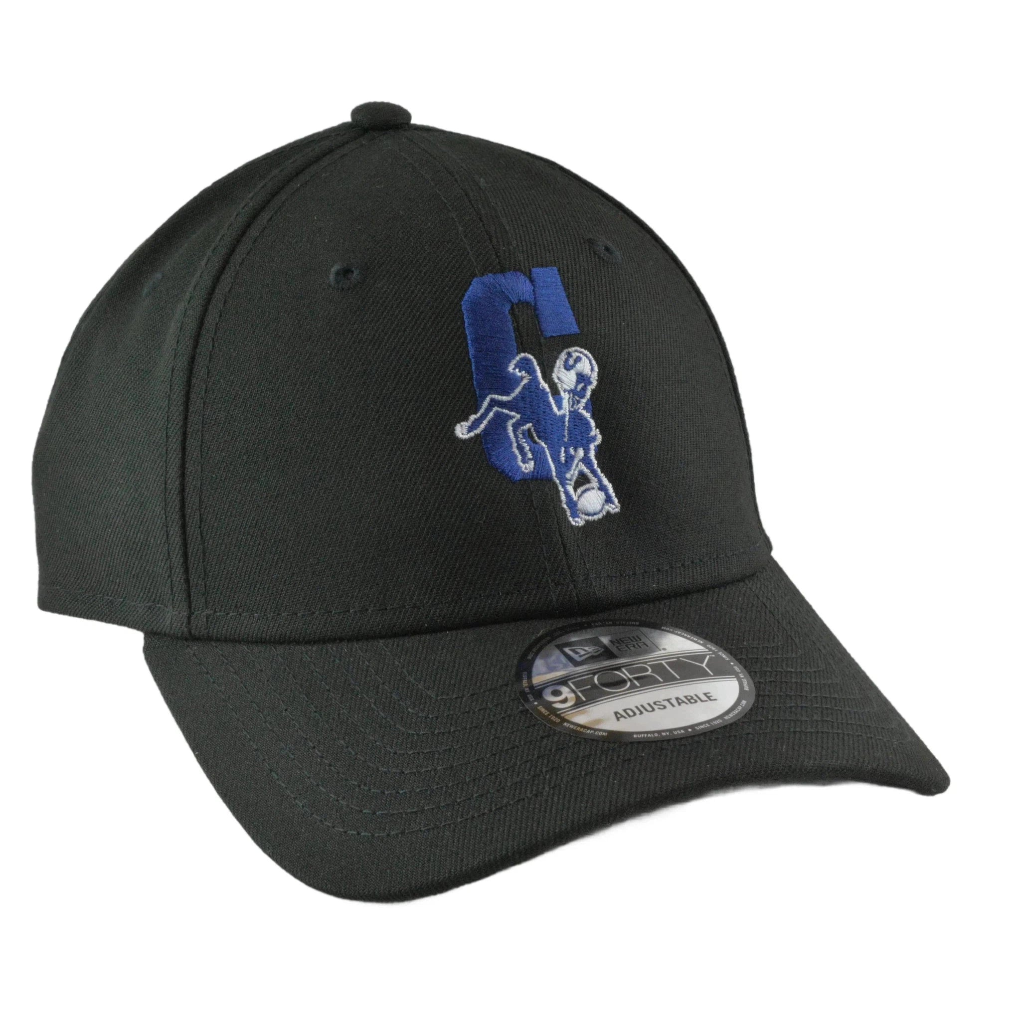 Indianapolis Colts New Era 9FORTY Structured Team Logo Black Adjustable Hat