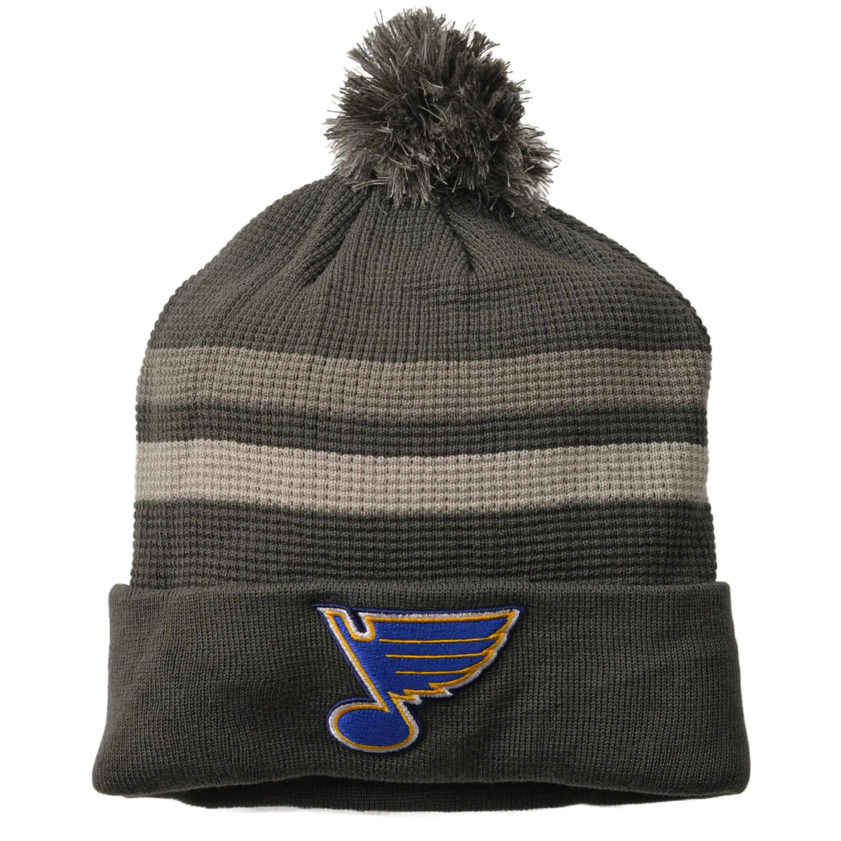 St. Louis Blues NHL Home Ice Knit Gray Beanie Winter Hat with Pom