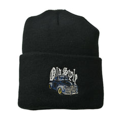 Rollin Hard Old Style Retro Truck Black Cuffed Winter Knit Beanie Hat