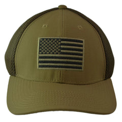 United States USA Tonal Flag Coyote Tactical AirMesh Ripstop Hat by Rapid Dominance