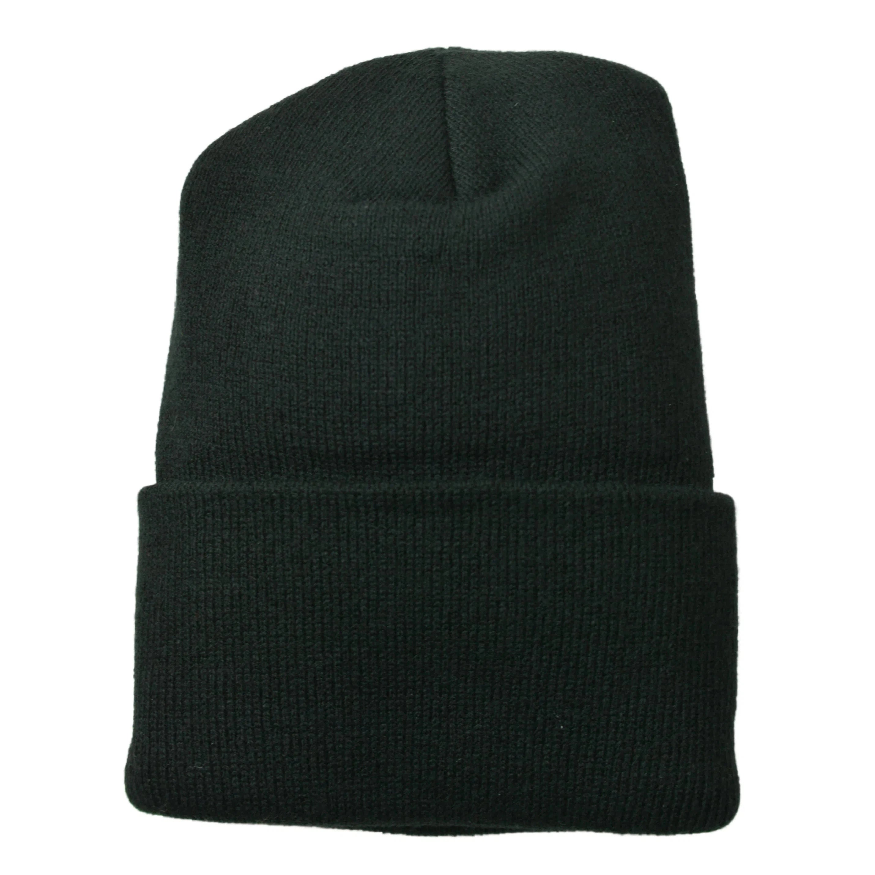 Side 2 Side Retro Low Rider Black Cuffed Winter Knit Beanie Hat