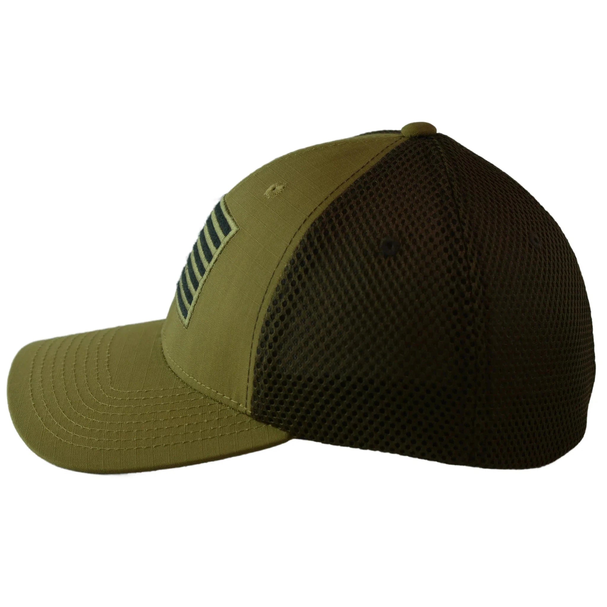 United States USA Tonal Flag Coyote Tactical AirMesh Ripstop Hat by Rapid Dominance