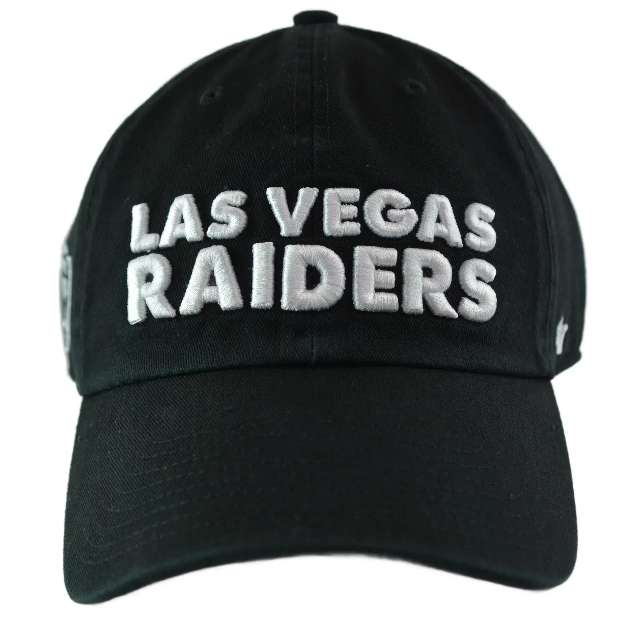 Las Vegas Raiders NFL Team Black Script Logo Clean Up Adjustable Dad Hat Cap by '47