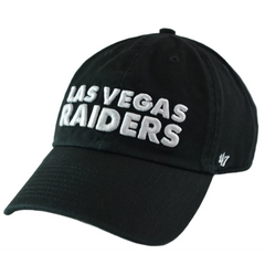 Las Vegas Raiders NFL Team Black Script Logo Clean Up Adjustable Dad Hat Cap by '47