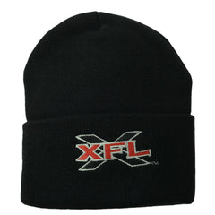 XFL Throwback League Logo Cuffed Knit Watch Cap Winter Hat Black Beanie