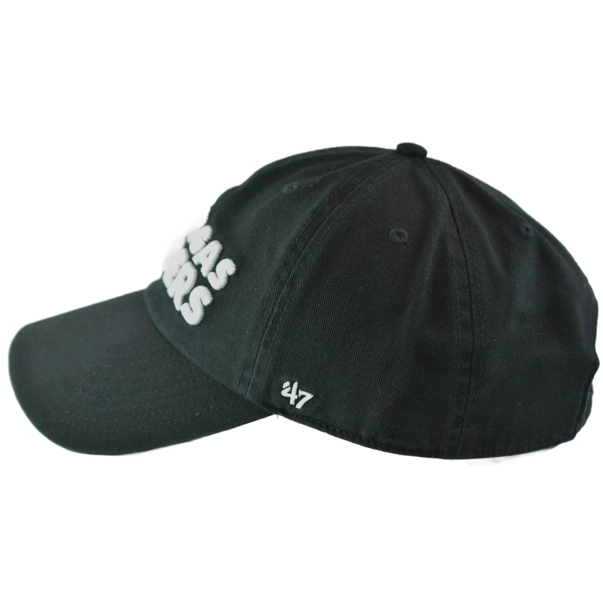 Las Vegas Raiders NFL Team Black Script Logo Clean Up Adjustable Dad Hat Cap by '47