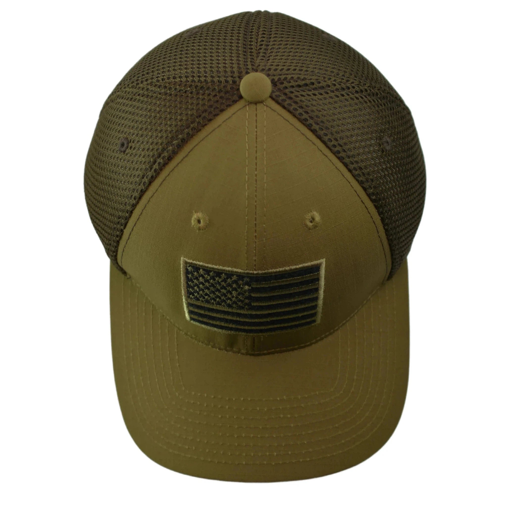 United States USA Tonal Flag Coyote Tactical AirMesh Ripstop Hat by Rapid Dominance